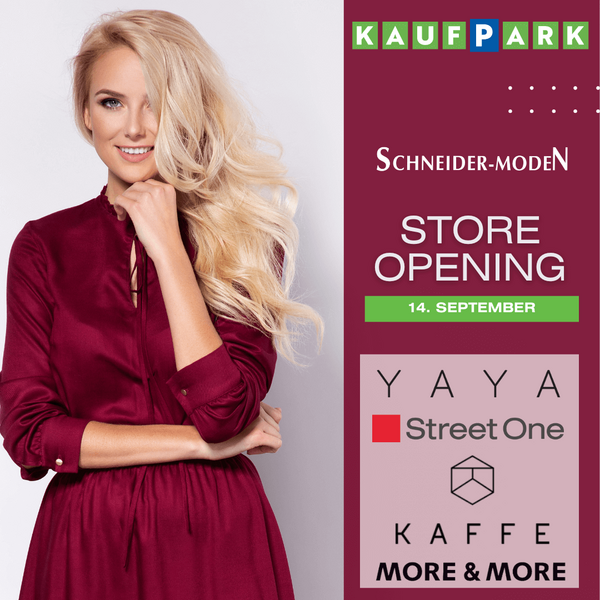 Modewwerbung für die Store Opening Schneider-Moden im Kaufpark.